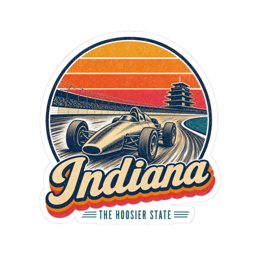 Indiana Vintage Open Wheel Race Car Sticker