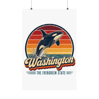 Washington Orca Whale Poster