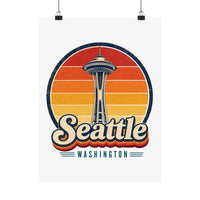 Seattle Retro Sunset Poster