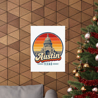 Austin Retro Sunset Poster
