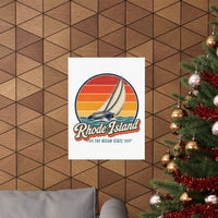 Rhode Island Sailboat Heeling Poster