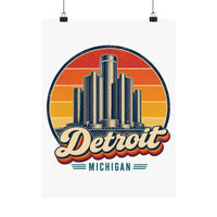 Detroit Retro Sunset Poster