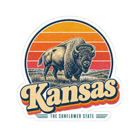 Kansas Buffalo On Prairie Sticker