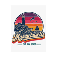 Massachusetts Retro Sunset Poster
