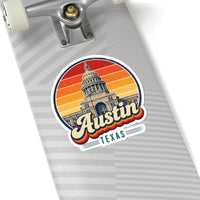 Austin Retro Sunset Sticker