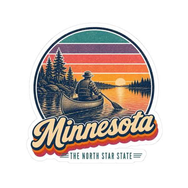 Minnesota Canoe On A North Lake Sticker