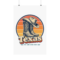 Texas Cowboy Boots Hat Poster