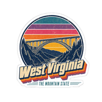 West Virginia Retro Sunset Sticker