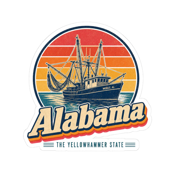 Alabama Shrimp Boats Mobile Bay Sticker