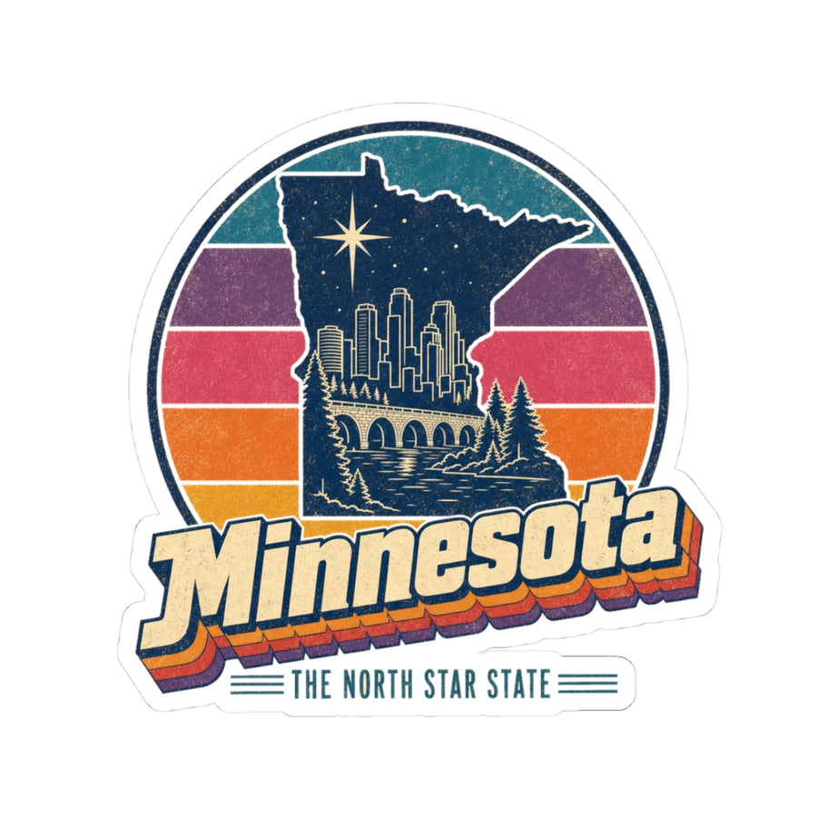 Minnesota Retro Sunset Sticker