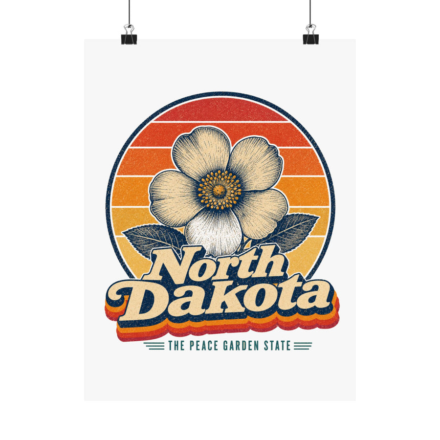 North Dakota Wild Prairie Rose Poster