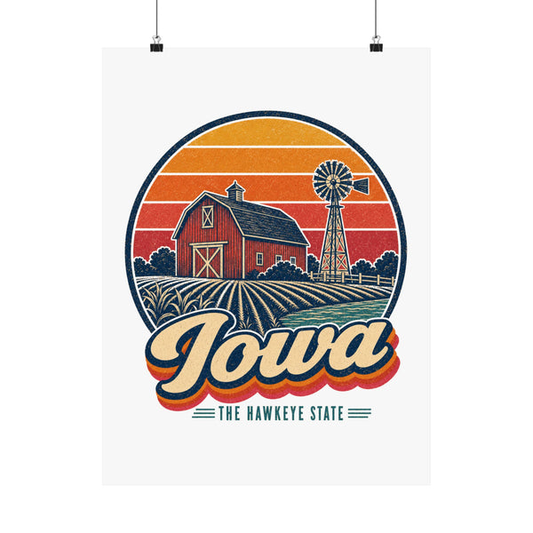 Iowa Red Barn And Windmill Poster