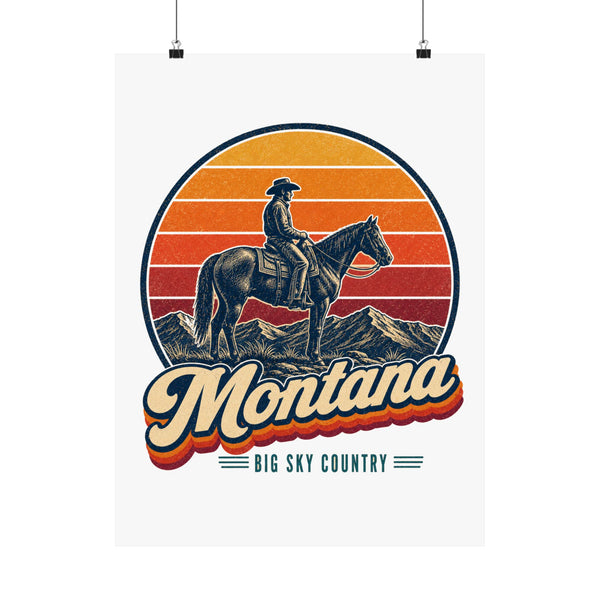 Montana Cowboy On Horseback Poster
