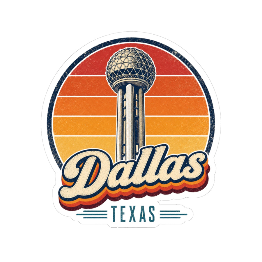 Dallas Retro Sunset Sticker