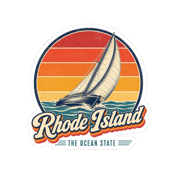 Rhode Island Sailboat Heeling Sticker