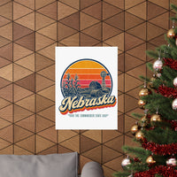 Nebraska Retro Sunset Poster