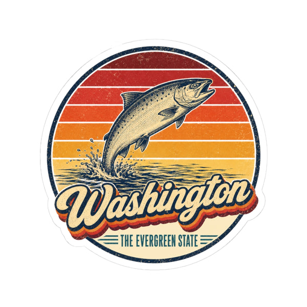 Washington Leaping Salmon Sticker