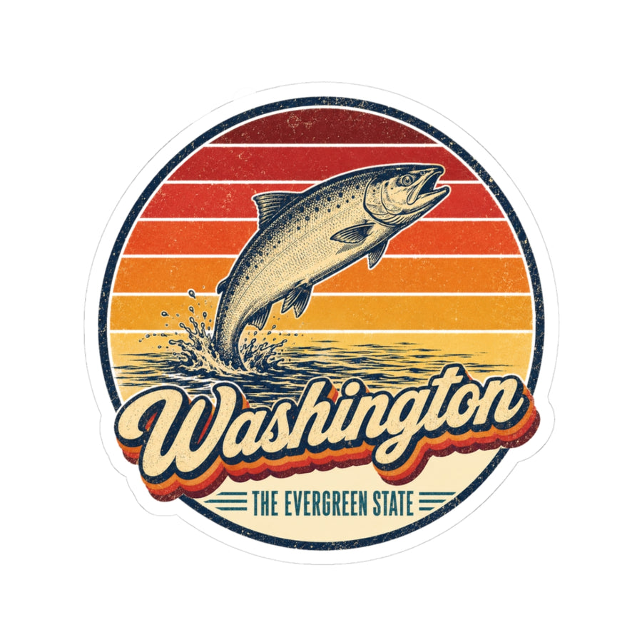Washington Leaping Salmon Sticker
