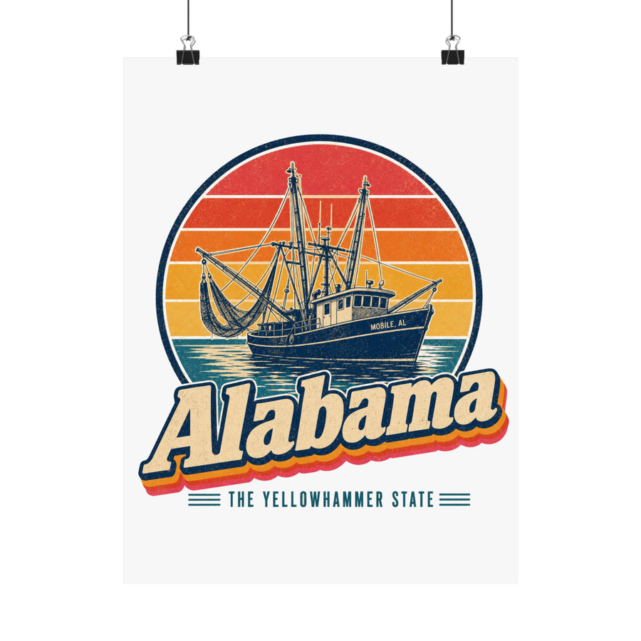 Alabama Shrimp Boats Mobile Bay Poster