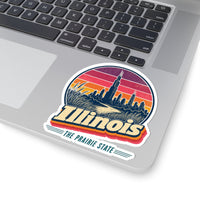 Illinois Retro Sunset Sticker