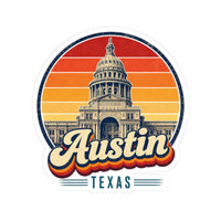 Austin Retro Sunset Sticker
