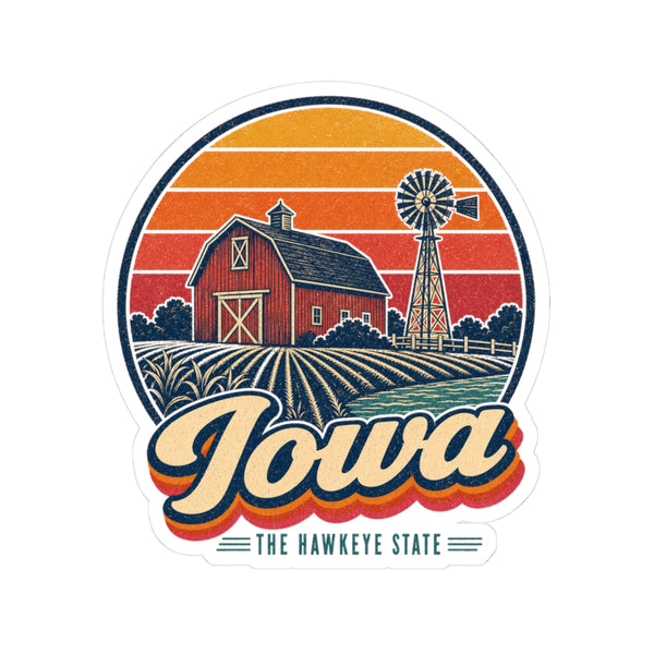 Iowa Red Barn And Windmill Sticker