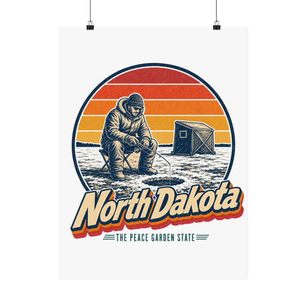 North Dakota Ice Fishing Poster