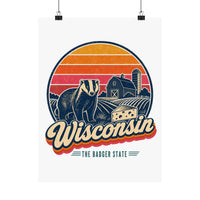 Wisconsin Retro Sunset Poster
