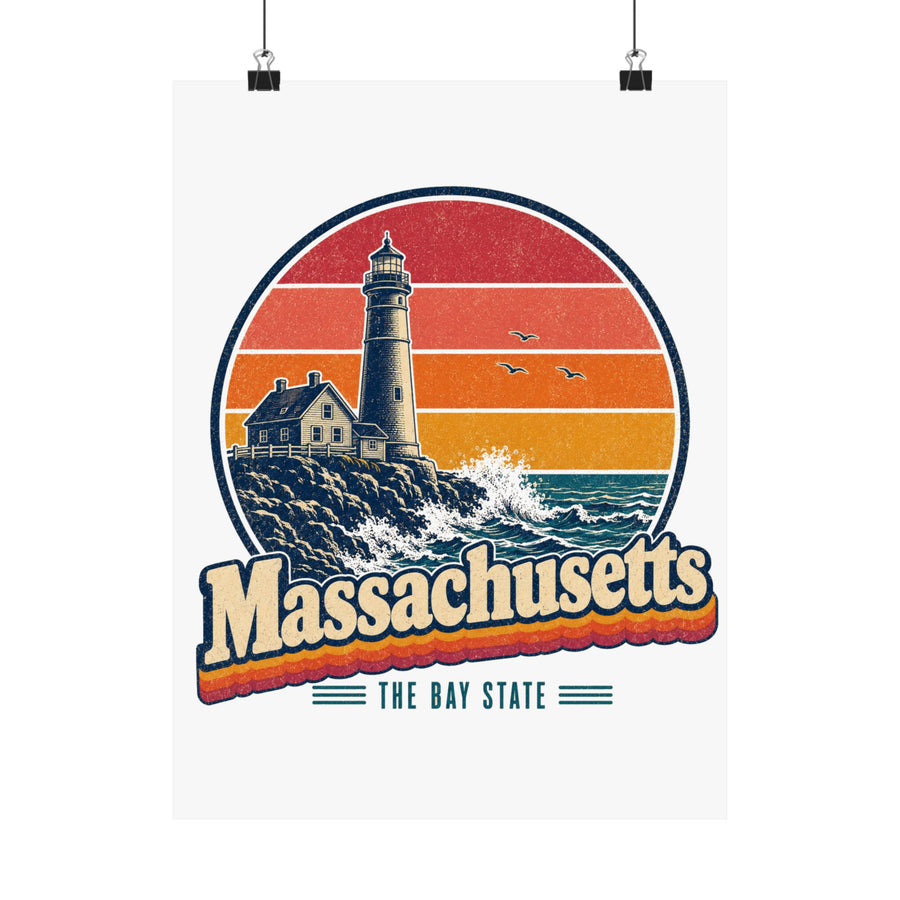 Massachusetts Lighthouse On A Bluff Poster