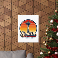 Seattle Retro Sunset Poster