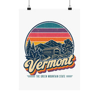 Vermont Retro Sunset Poster