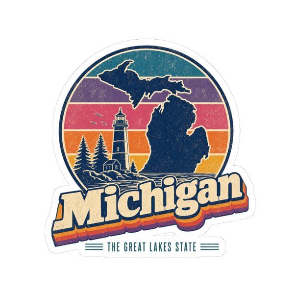 Michigan Retro Sunset Sticker