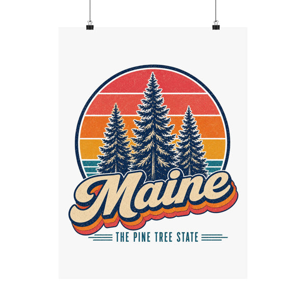 Maine Pine Trees Poster