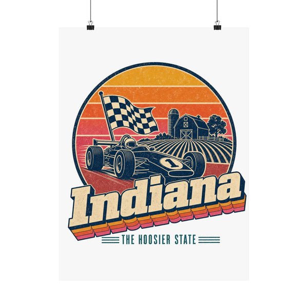 Indiana Retro Sunset Poster