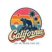 California Grizzly Bear And Star Sticker