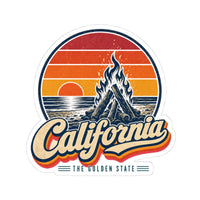 California Beach Sunset Bonfire Sticker