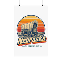 Nebraska Oregon Trail Covered Wagon Poster