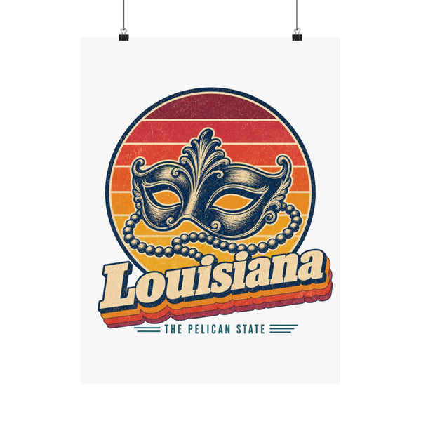 Louisiana Mardi Gras Mask And Beads Poster