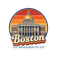 Boston Retro Sunset Sticker