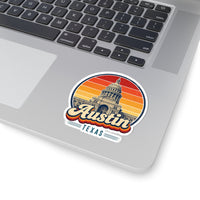 Austin Retro Sunset Sticker