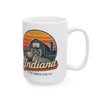 Indiana Basketball Hoop On Barn Mug