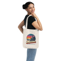 Maine Retro Sunset Tote Bag
