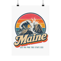 Maine Crashing Surf On Granite Poster