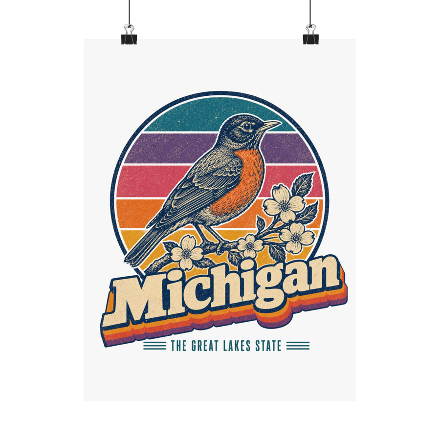Michigan American Robin Poster