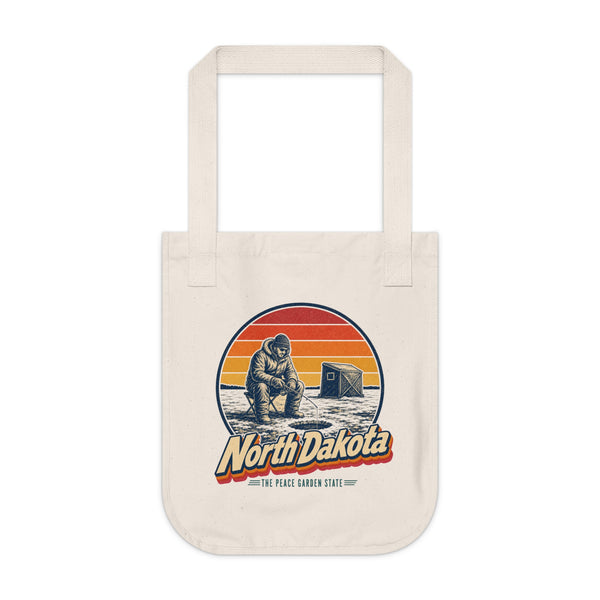 North Dakota Ice Fishing Tote Bag