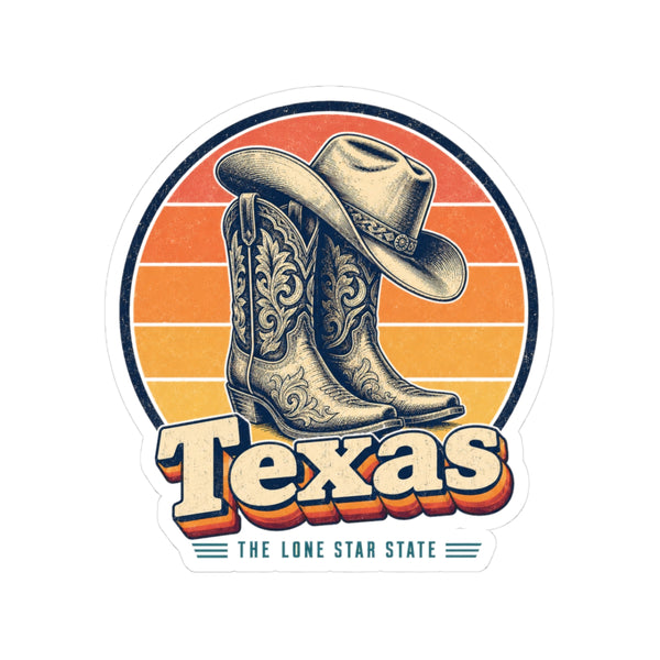 Texas Cowboy Boots Hat Sticker