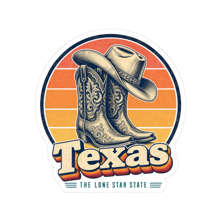Texas Cowboy Boots Hat Sticker