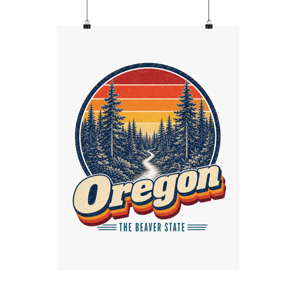 Oregon Forest Hiking Trail Poster