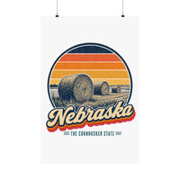 Nebraska Hay Bales Poster