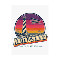 North Carolina Retro Sunset Poster